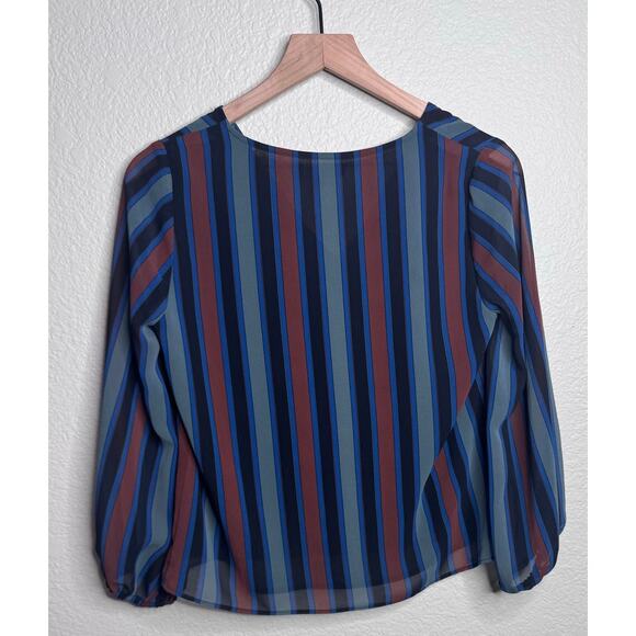Madewell Sheer-Sleeve Top in Academy Stripe - Picture 5 of 9